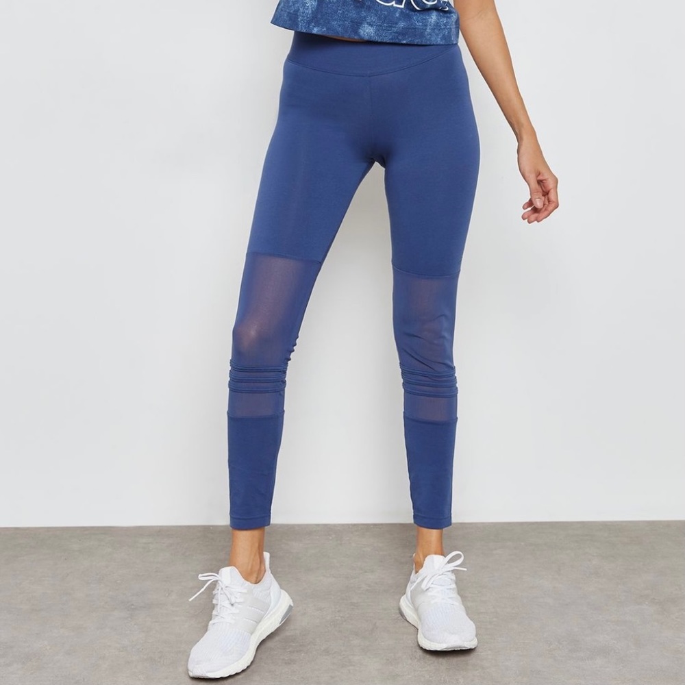 Adidas Blue Mesh High Waist 7/8 Leggings